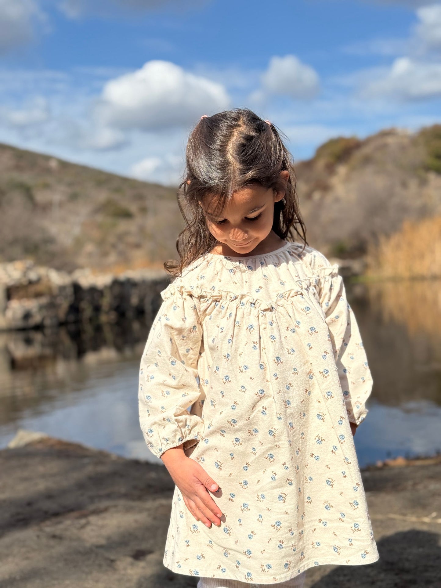 June Dress | Oatmeal Floral | Vignette