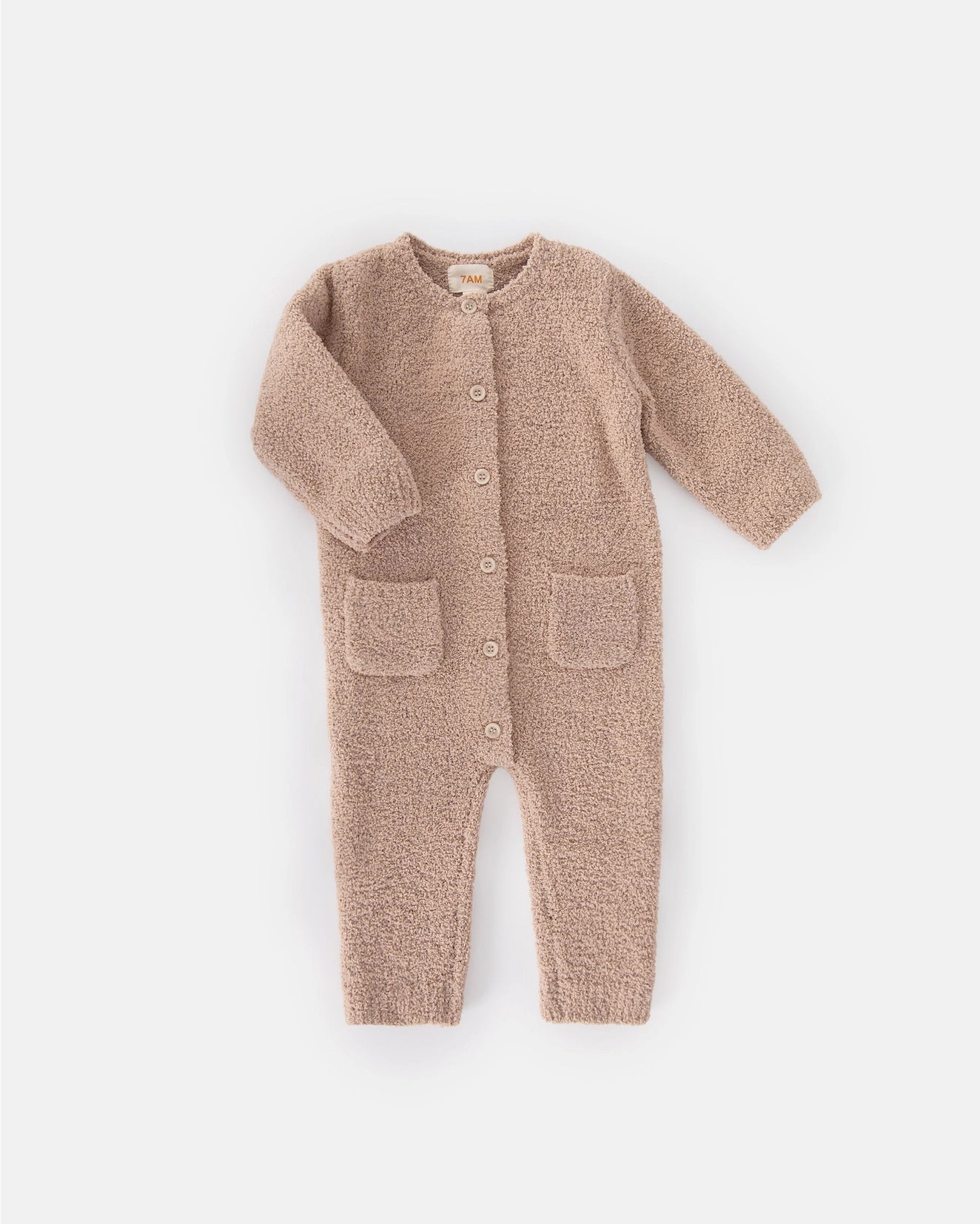 Long Sleeve Romper - Fuzzy | Pecan