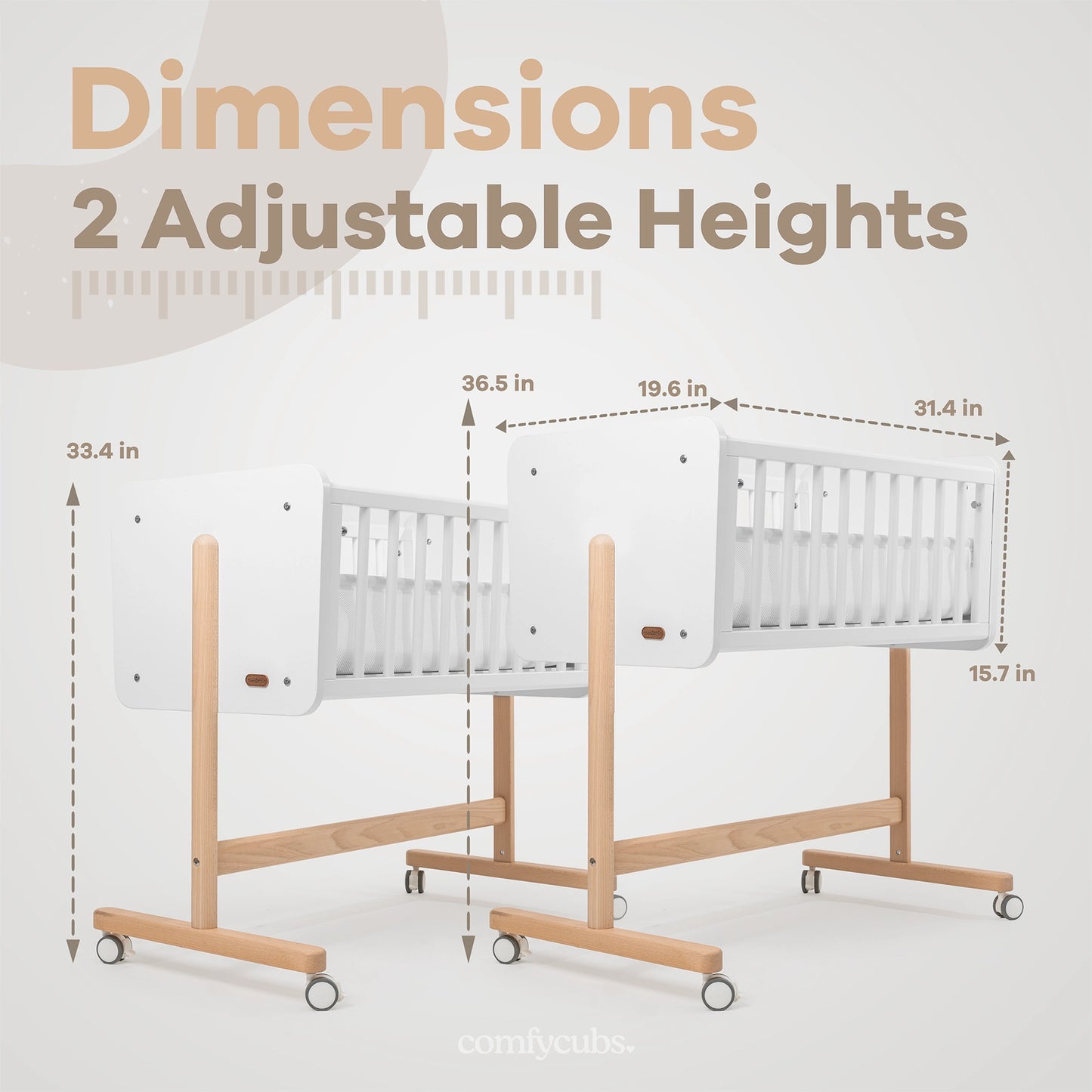 Wooden Bedside Bassinet Sleeper | Comfy Cubs