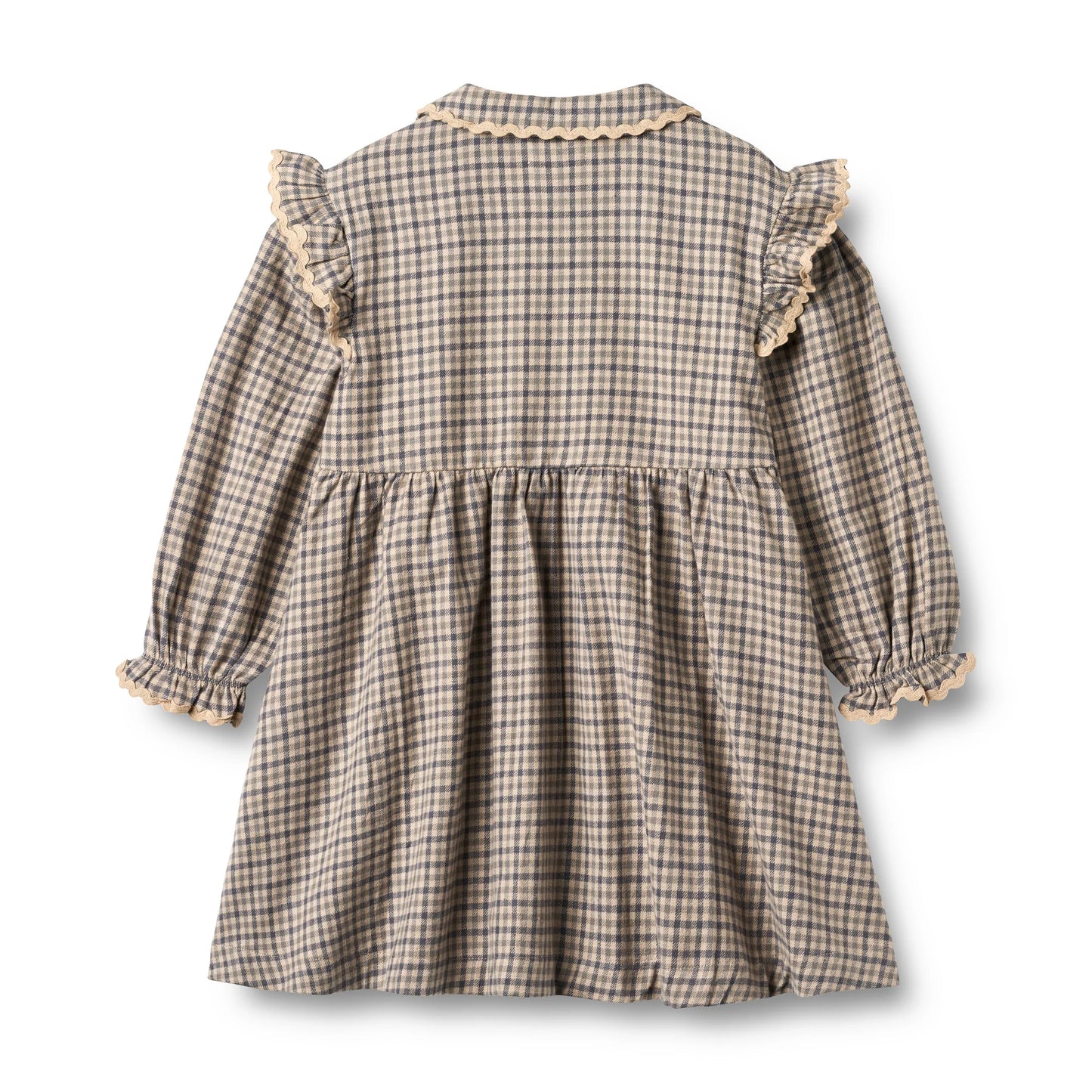 L/S Alissa Dress | Blue Check | Wheat Kids