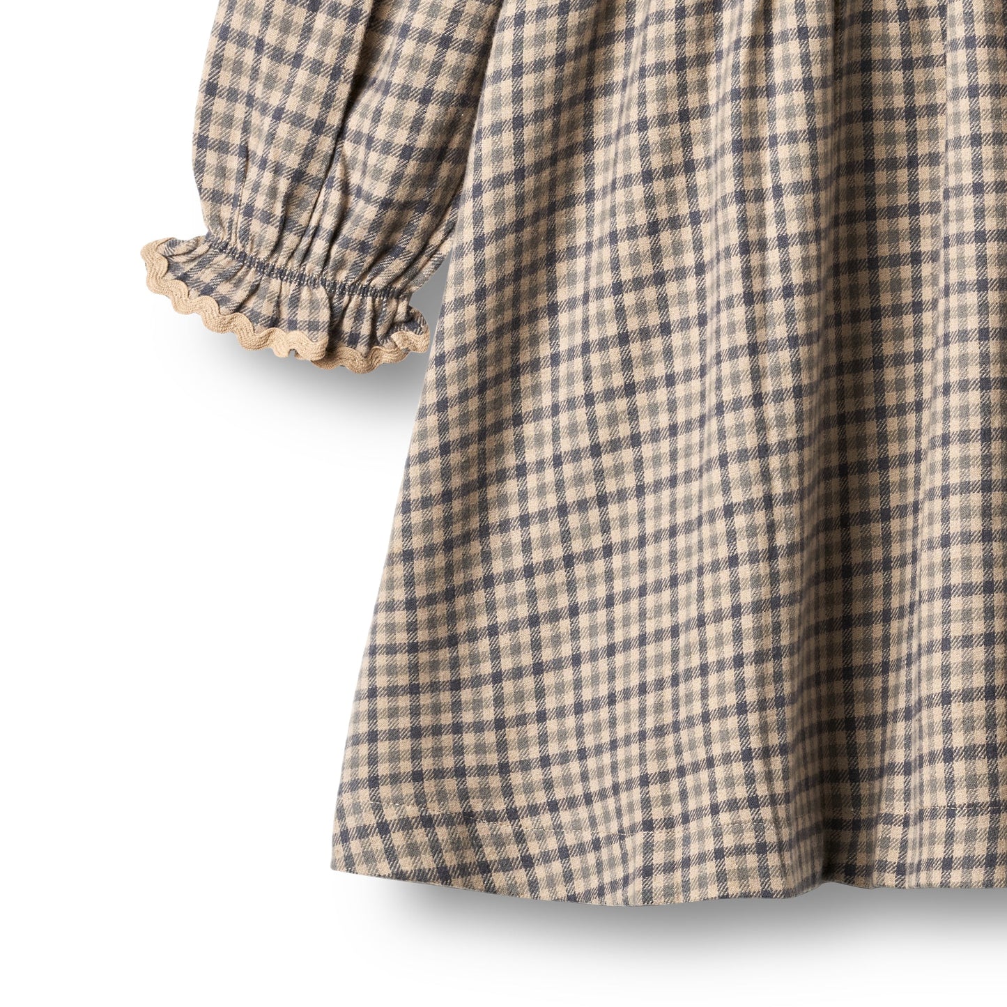 L/S Alissa Dress | Blue Check | Wheat Kids