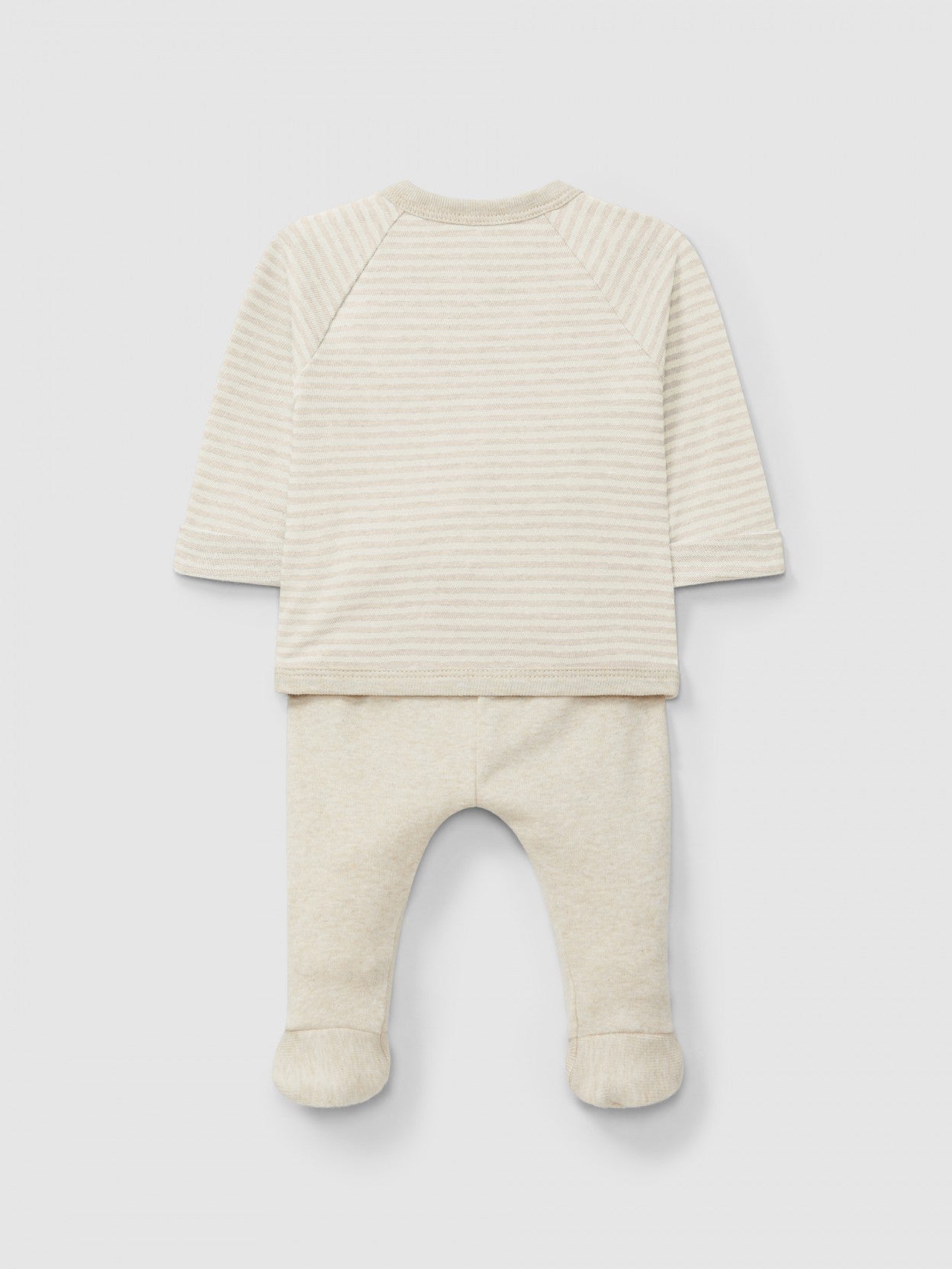 Cotton three-piece striped set | Natural | Snug