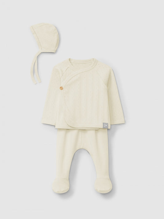 Three-piece ajour pattern set | Natural | Snug