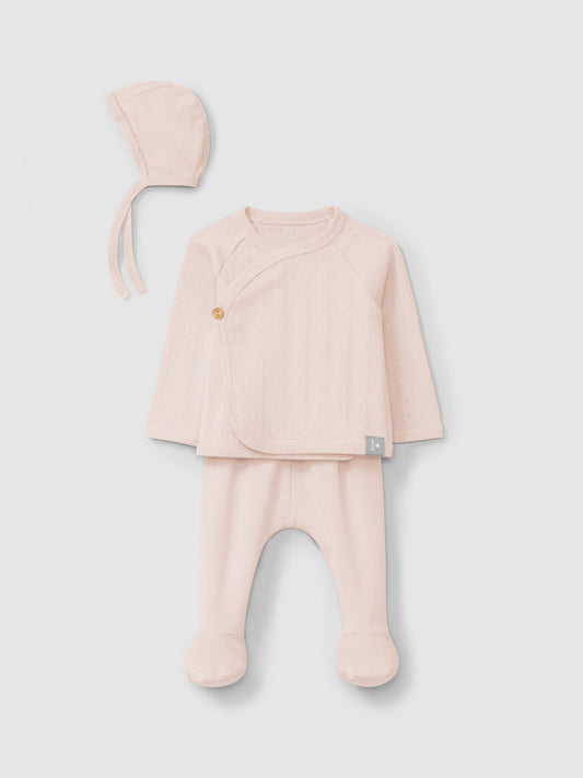 Three-piece ajour pattern set | Pink | Snug