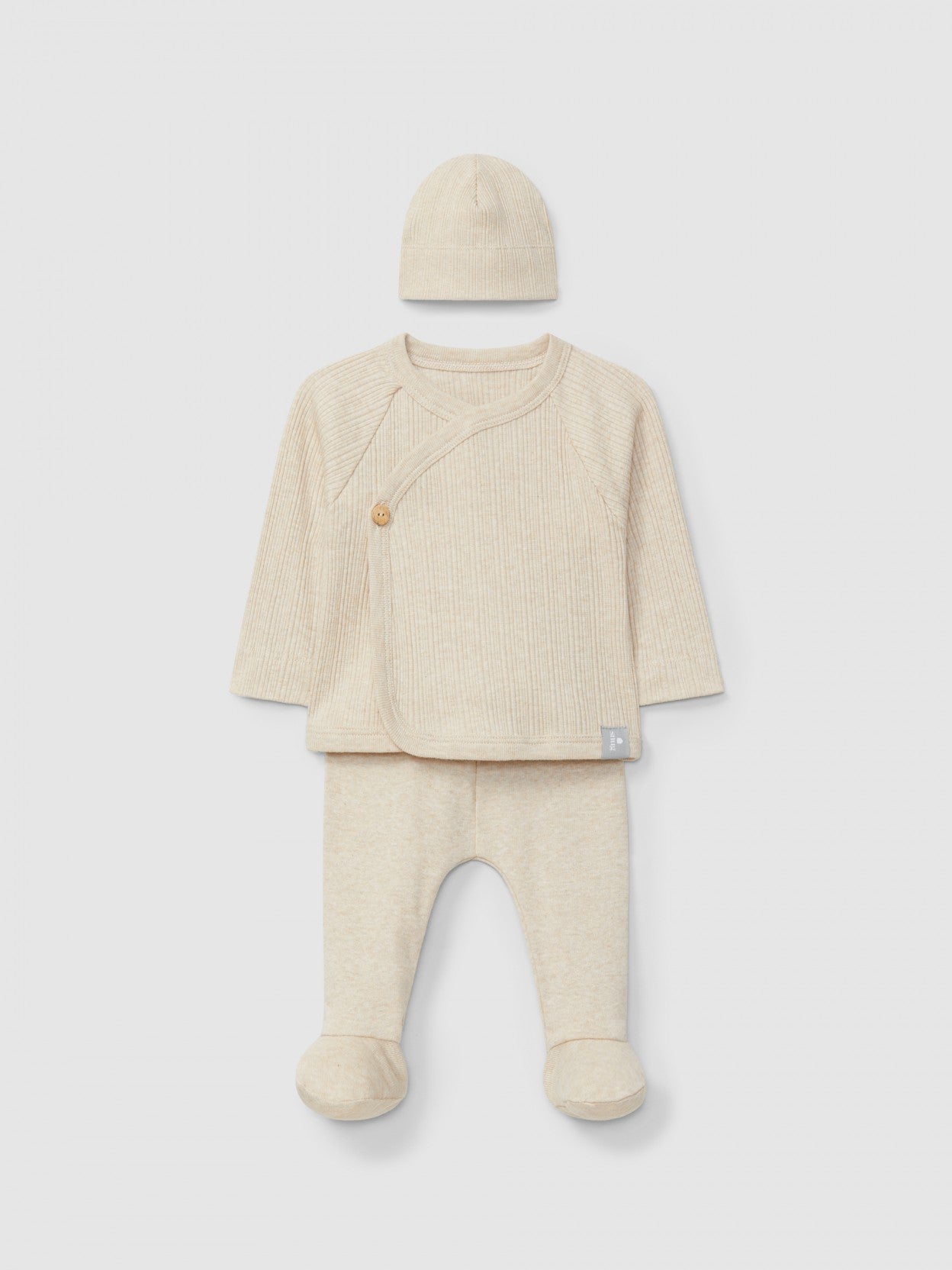 Three-piece set in ribbed jersey | Linen | Snug