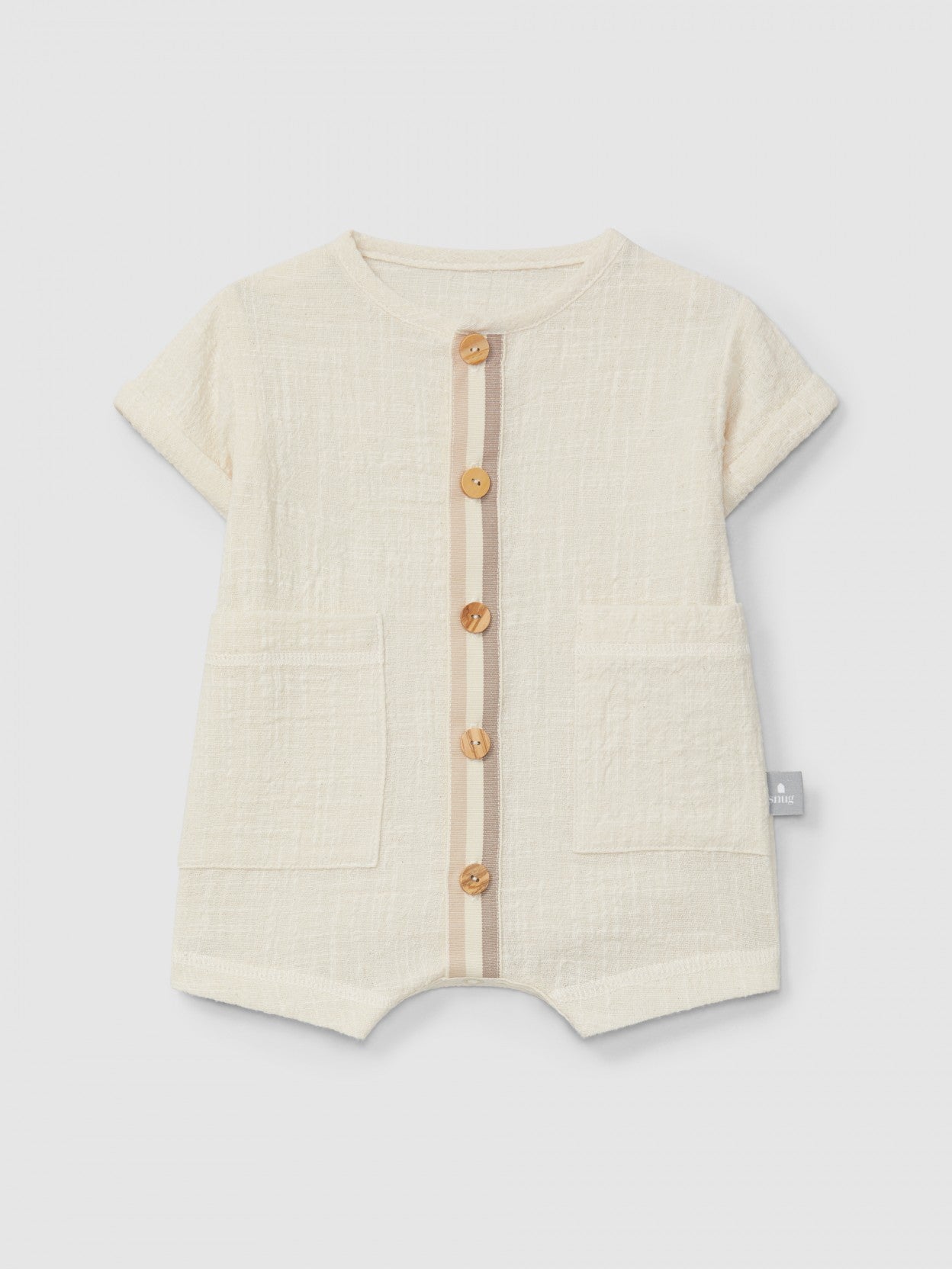 Natural-effect short-leg romper | Natural | Snug