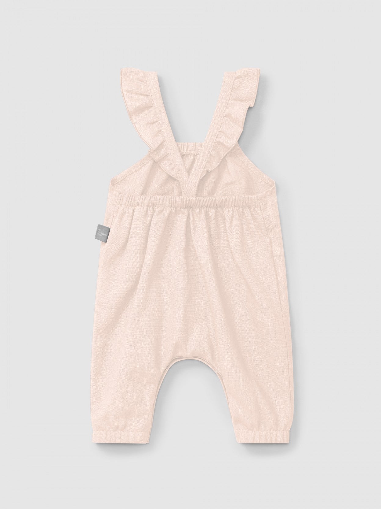 Plain dungarees in linen with cotton and straps with ruffle | Pink | Snug