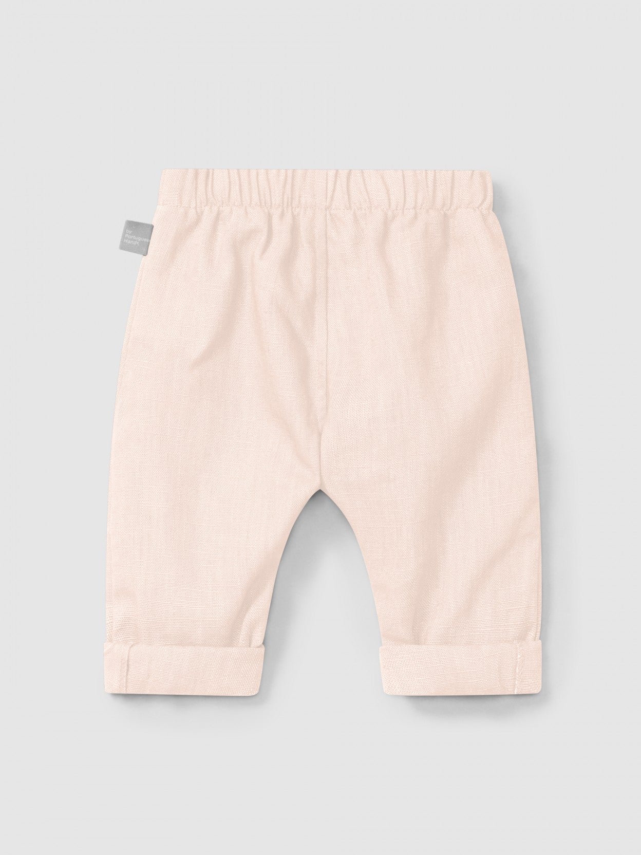 Plain pull-up pants in linen with cotton | Pink | Snug