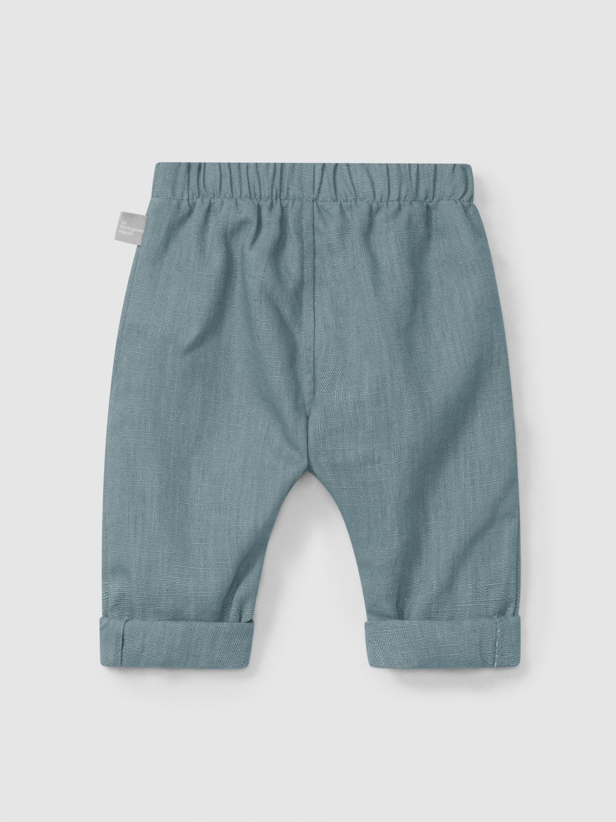 Plain pull-up pants in linen with cotton | Mint Blue | Snug