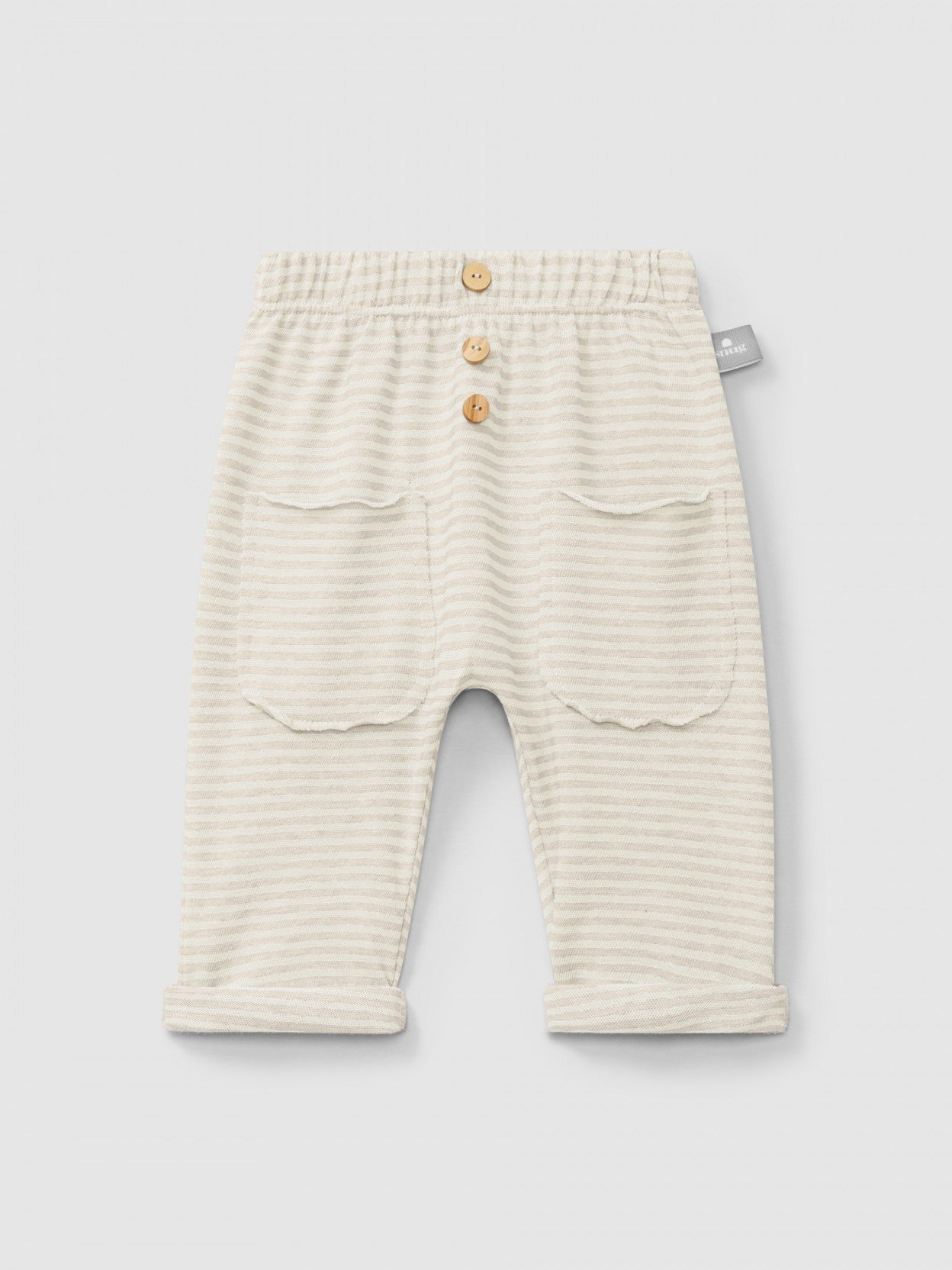 Cotton striped pull-up pants | Natural | Snug