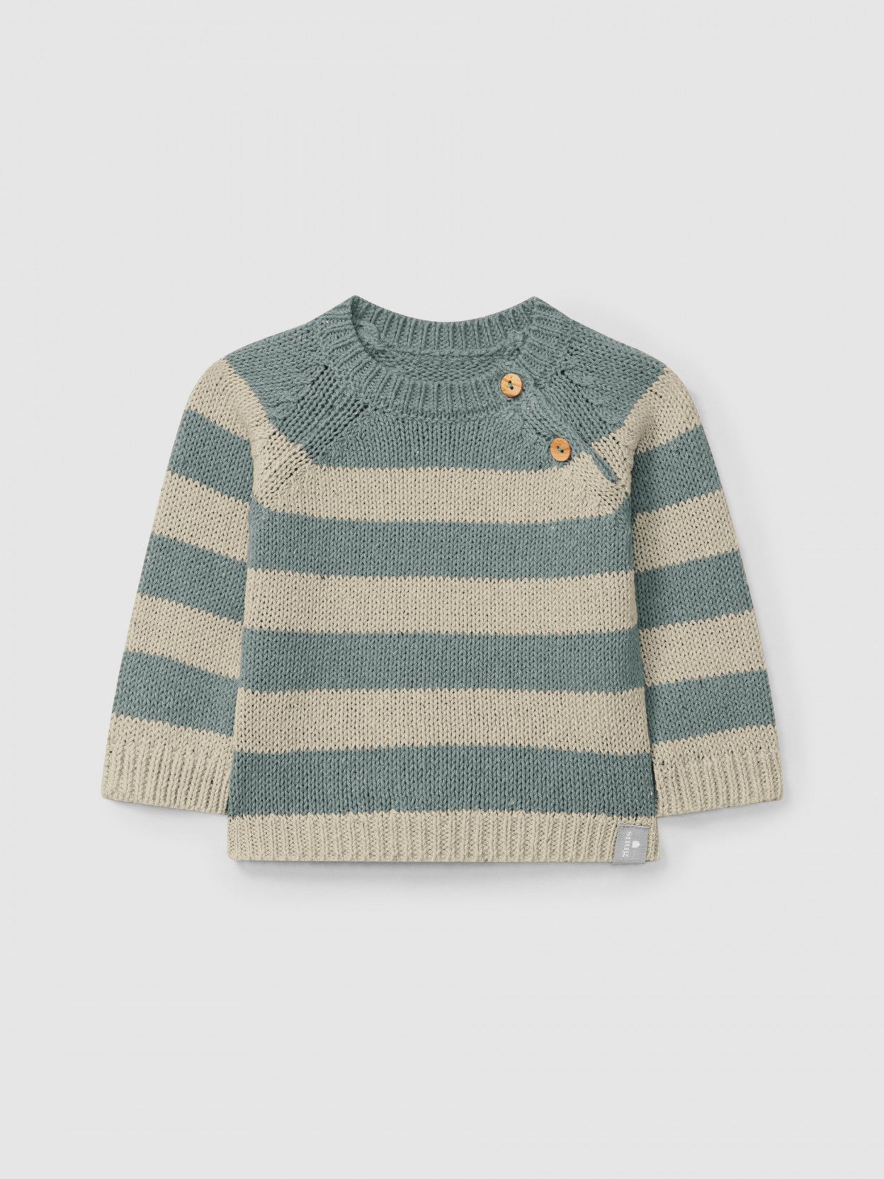 Striped knitted jumper | Mint/Linen | Snug