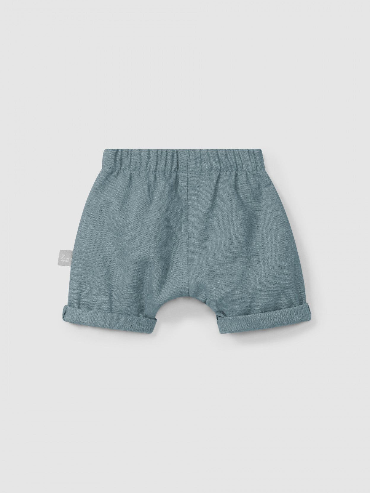 Plain pull-up shorts in linen with cotton | Mint Blue | Snug