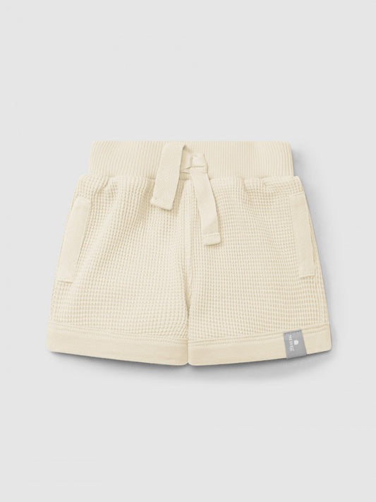 Waffle weave pull-up shorts | Natural | Snug
