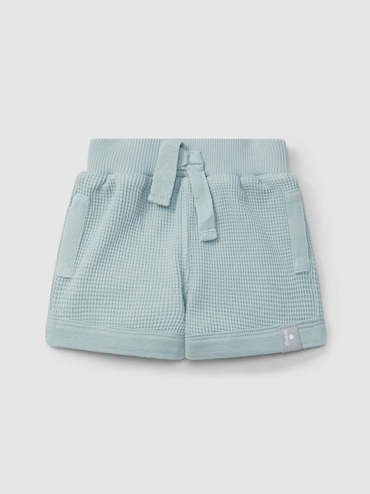 Waffle weave pull-up shorts | Mint Blue | Snug