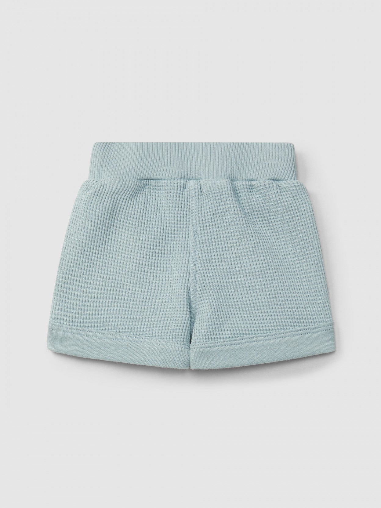 Waffle weave pull-up shorts | Mint Blue | Snug