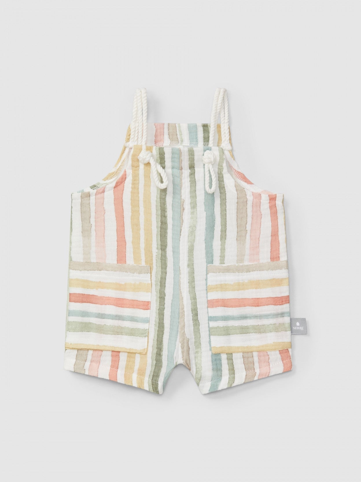 Multi-colour striped dungaree shorts | Multicolor | Snug