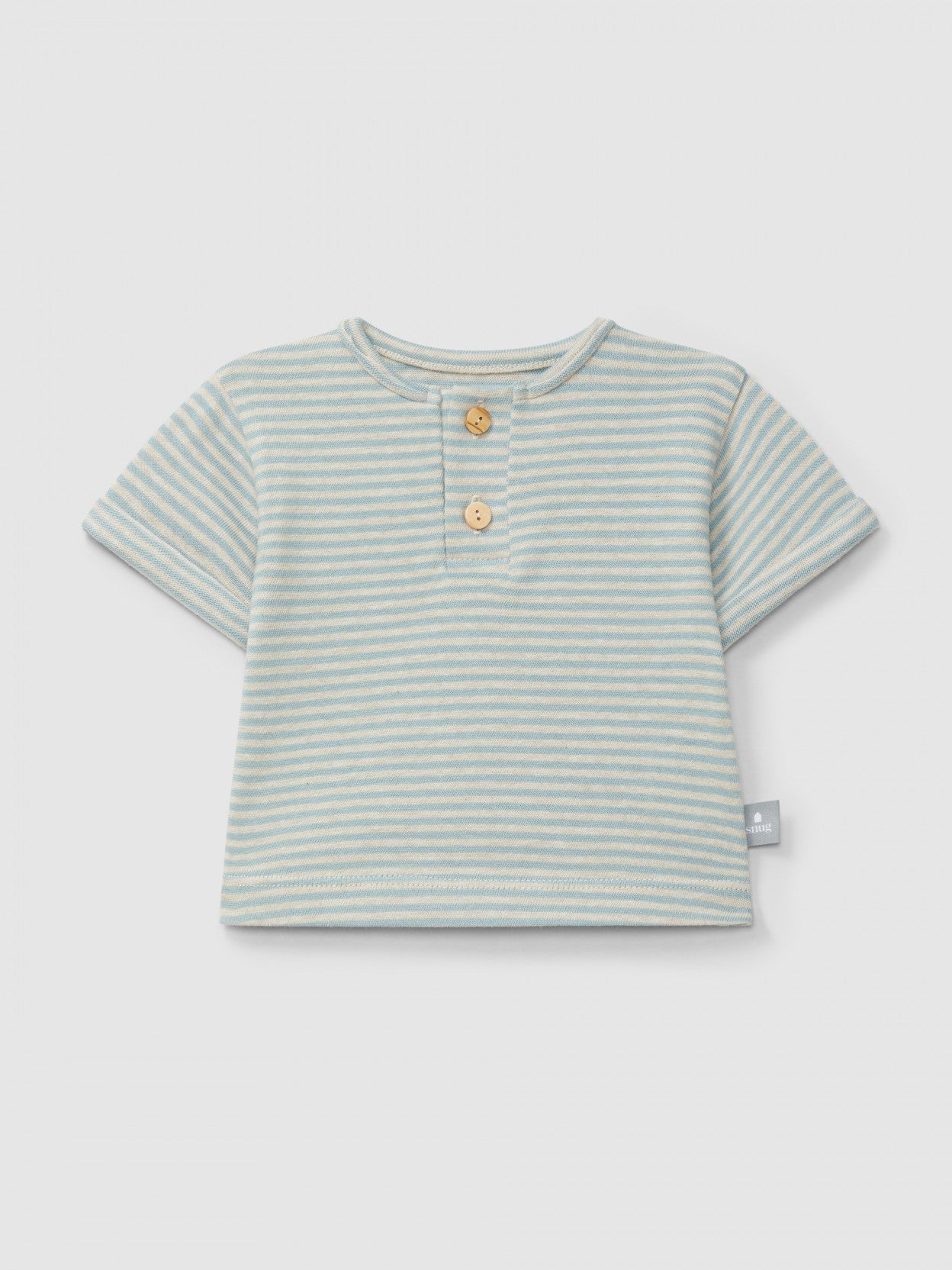 Cotton striped T-shirt | Mint Blue | Snug