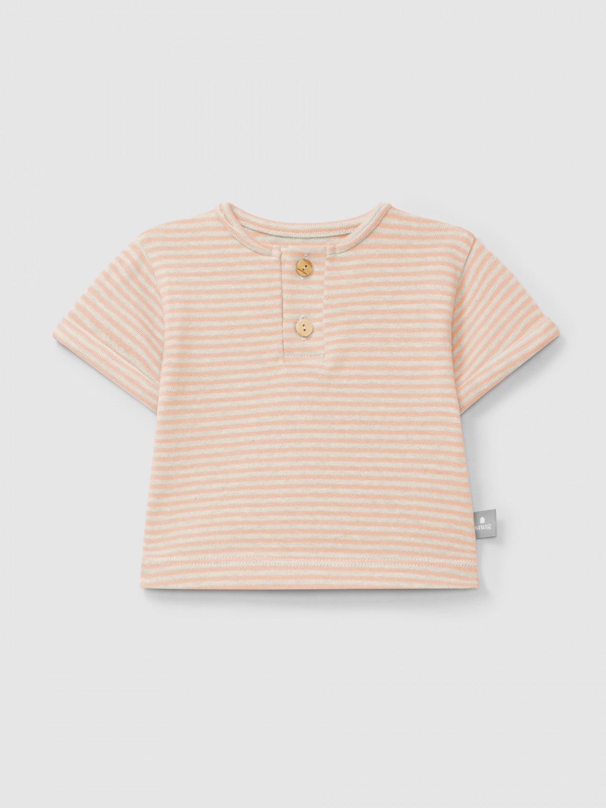 Cotton striped T-shirt | Peach | Snug