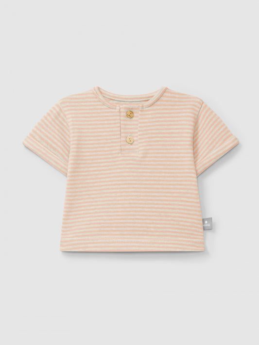 Cotton striped T-shirt | Peach | Snug