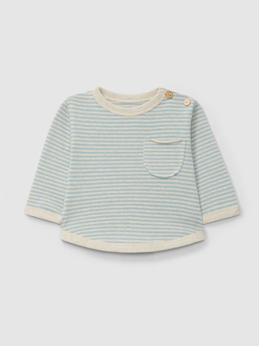 Cotton striped longsleeve | Mint Blue | Snug