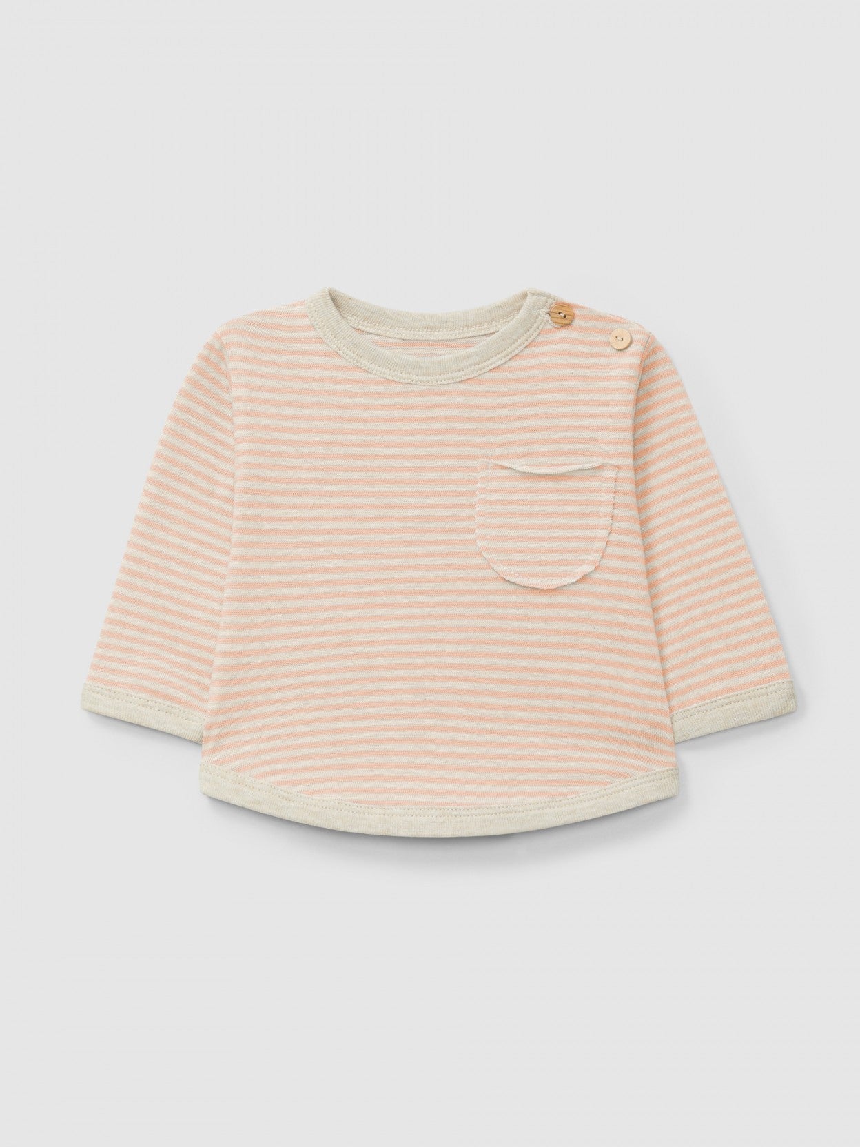 Cotton striped longsleeve | Peach | Snug