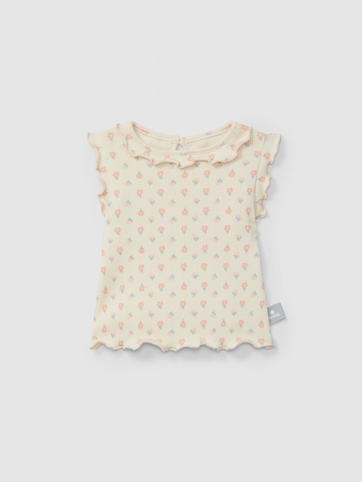 Ribbed jersey singlet floral print | Pink | Snug