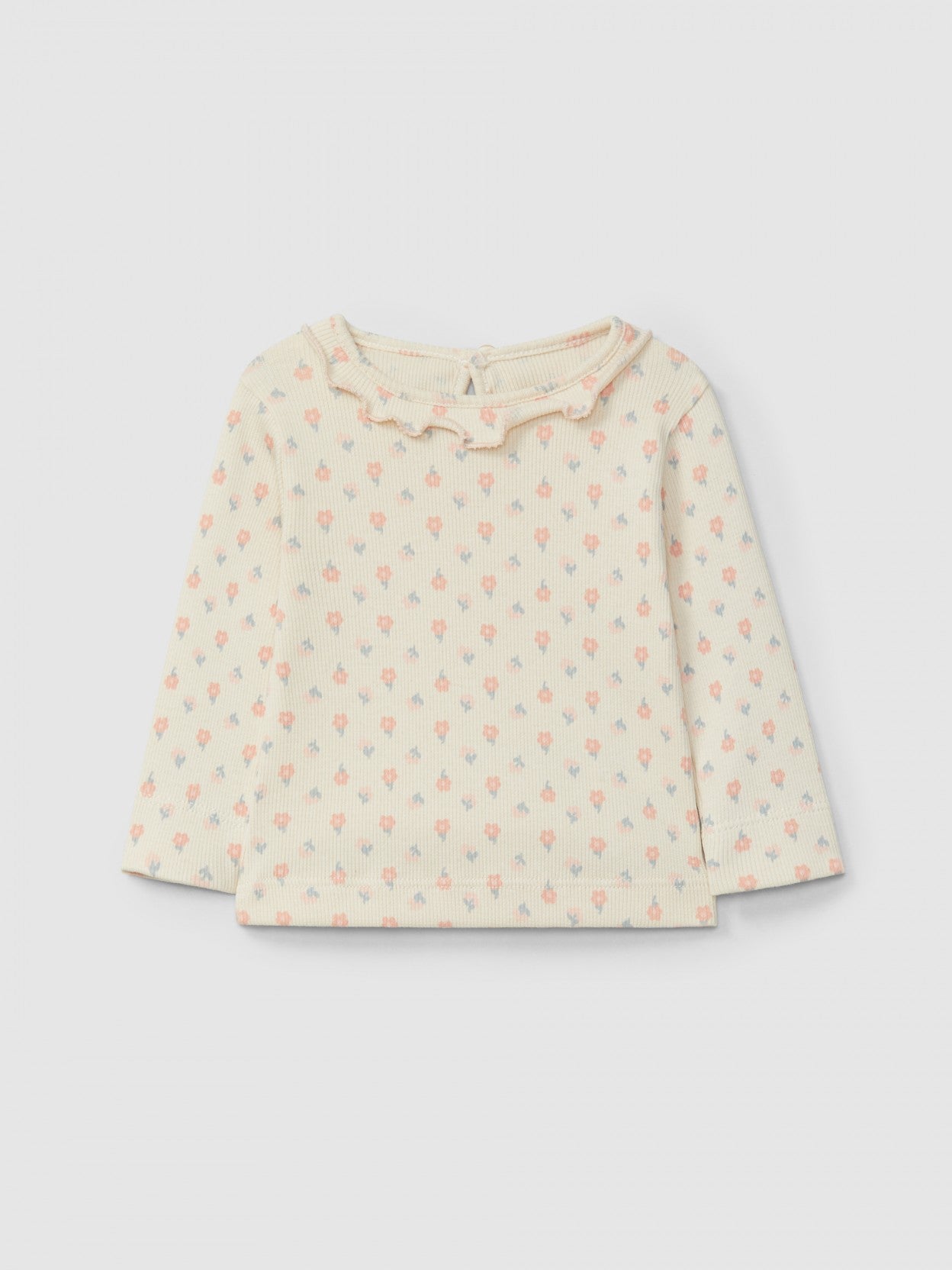 Ribbed jersey longsleeve floral print | Pink | Snug