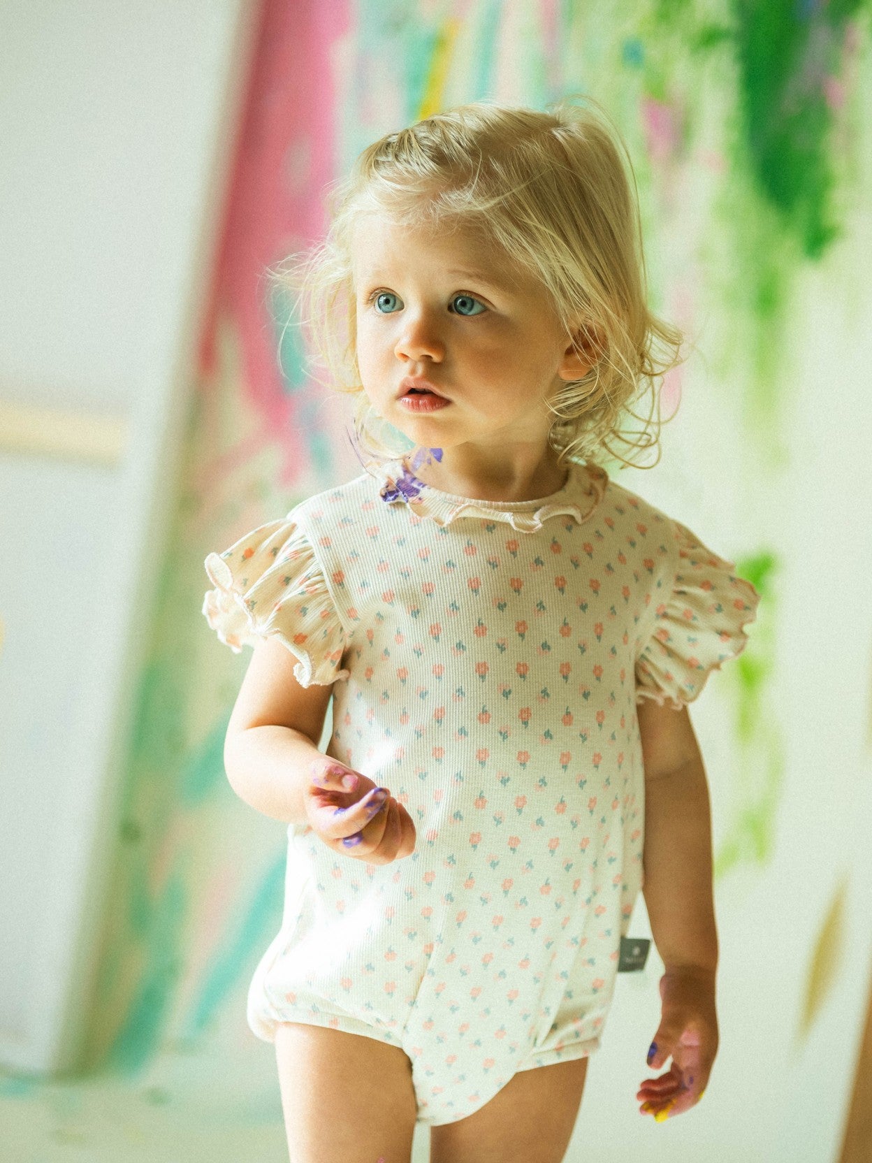 Ribbed jersey shortie floral print | Pink | Snug