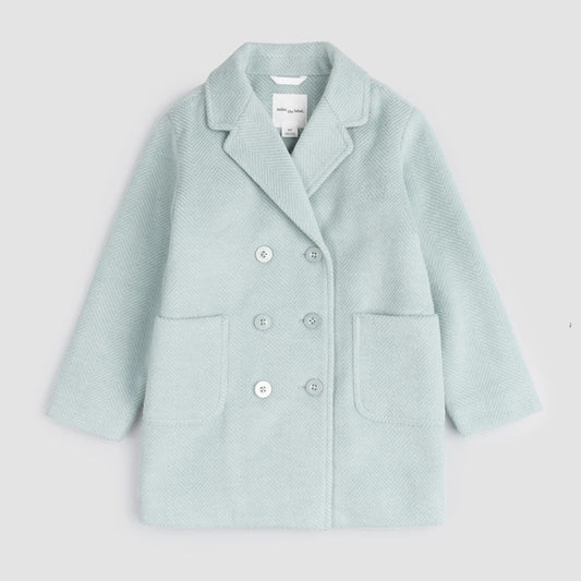 Cloud Blue Girl's Double-Breasted Coat | Miles The Label