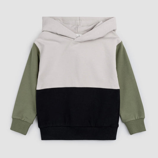 Cement Color Block Hooded Sweatshirt | Miles The Label