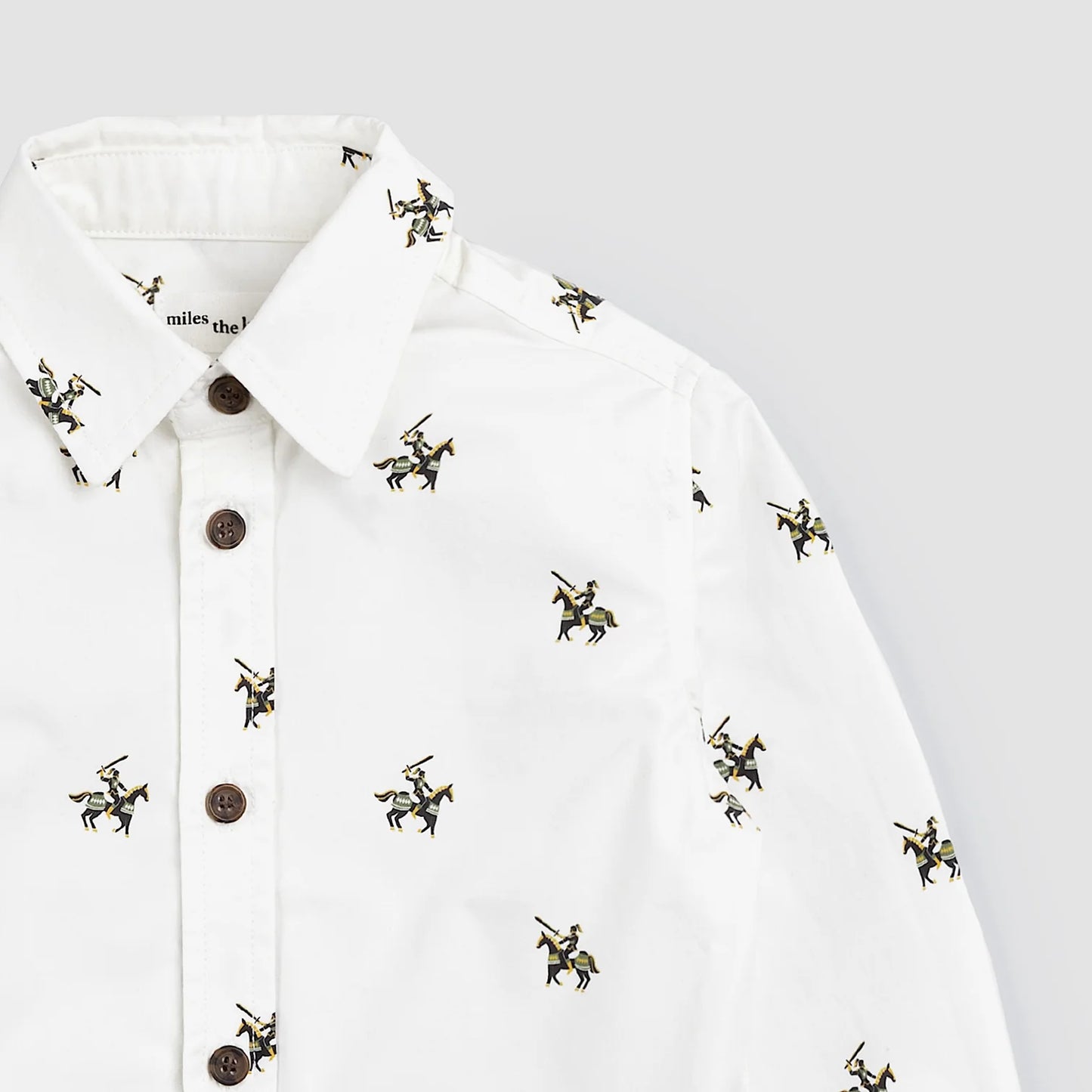 Knight Print on Off-White Shirt | Miles The Label