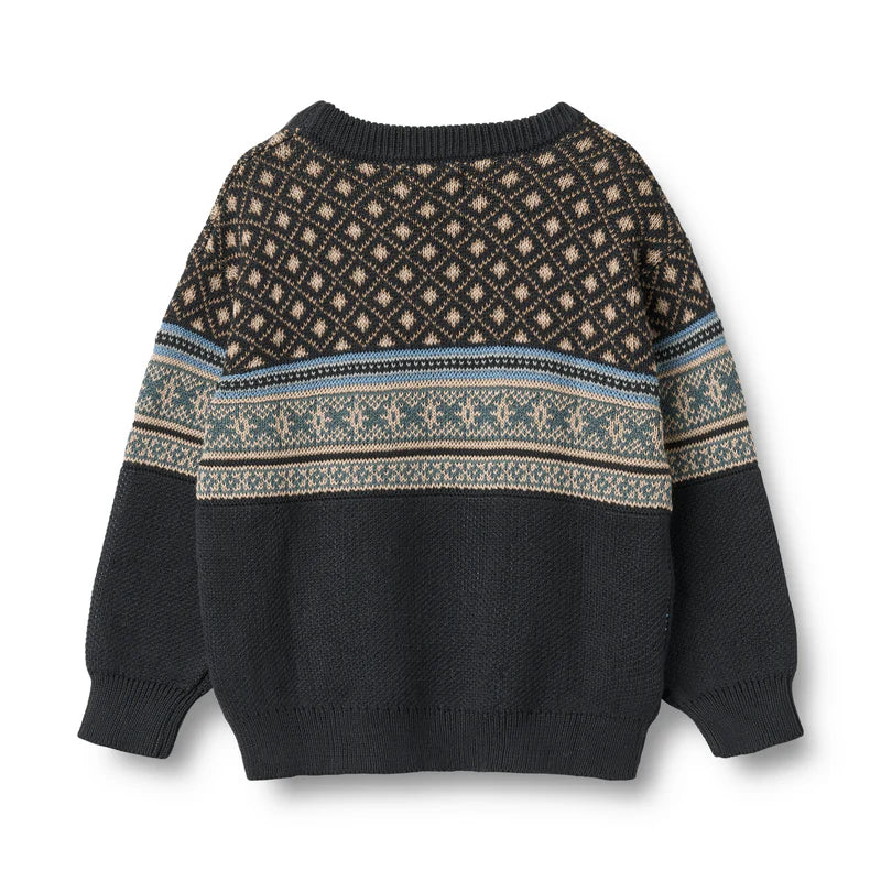 Jaquard Pullover Julius | Navy | Wheat Kids