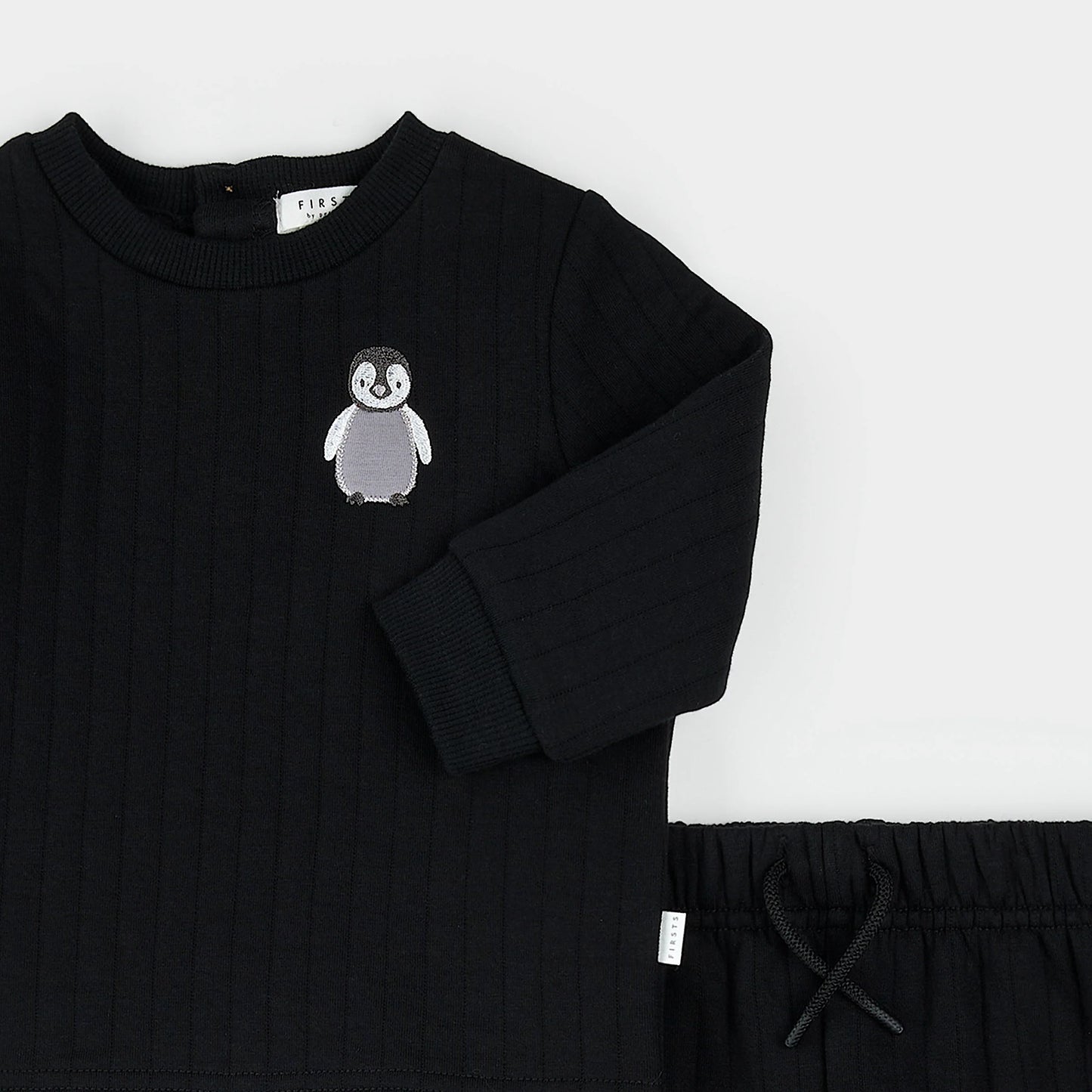 Outfit Set | Baby Penguin on Black | Petit Lem