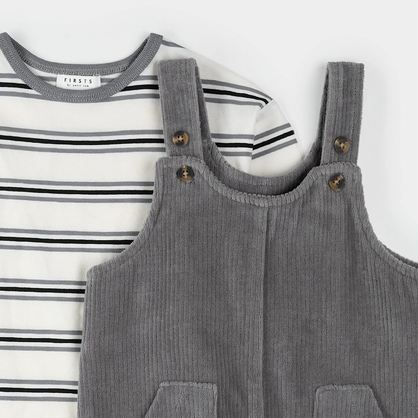 Overall Set | Pearl Blue Corduroy | Petit Lem