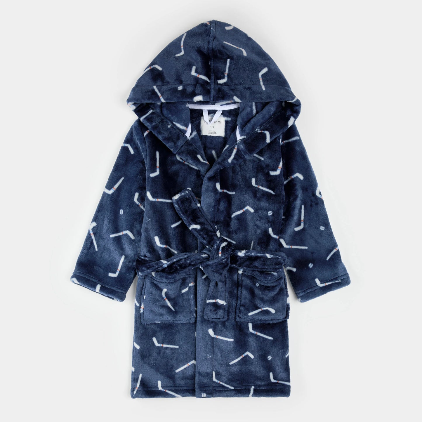 Plush Robe | Navy Hockey Stick | Petit Lem
