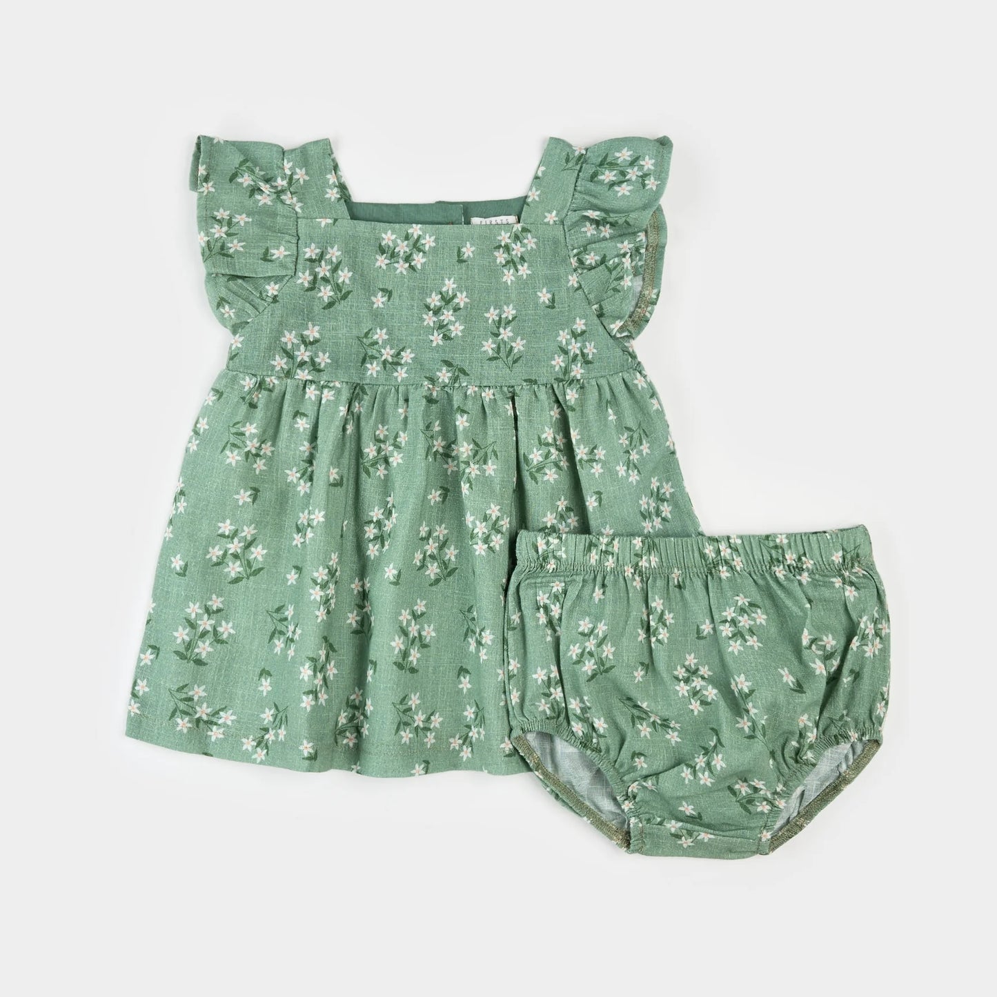 Exotic Flowers Print on Laurel Cross Hatch Dress Set | Petit Lem