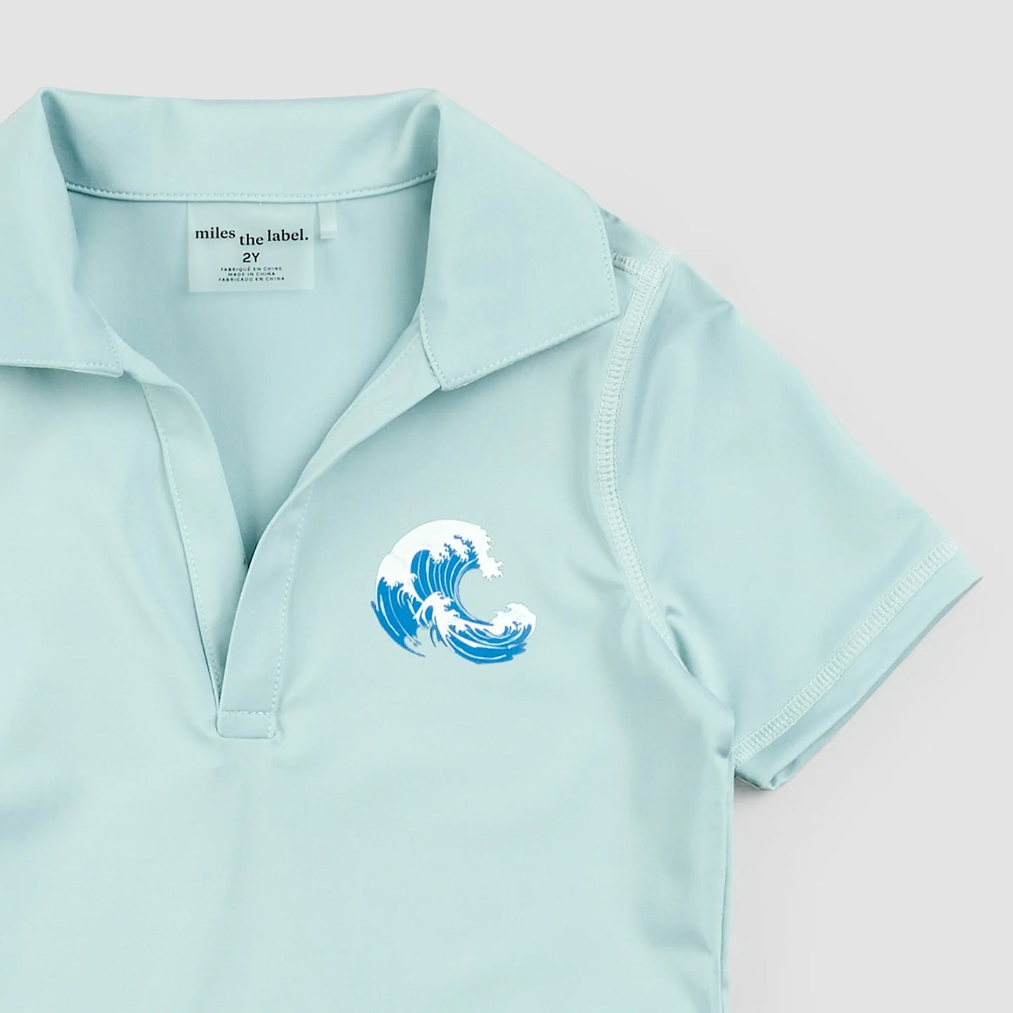 Canal Blue Polo Rashguard | Miles The Label