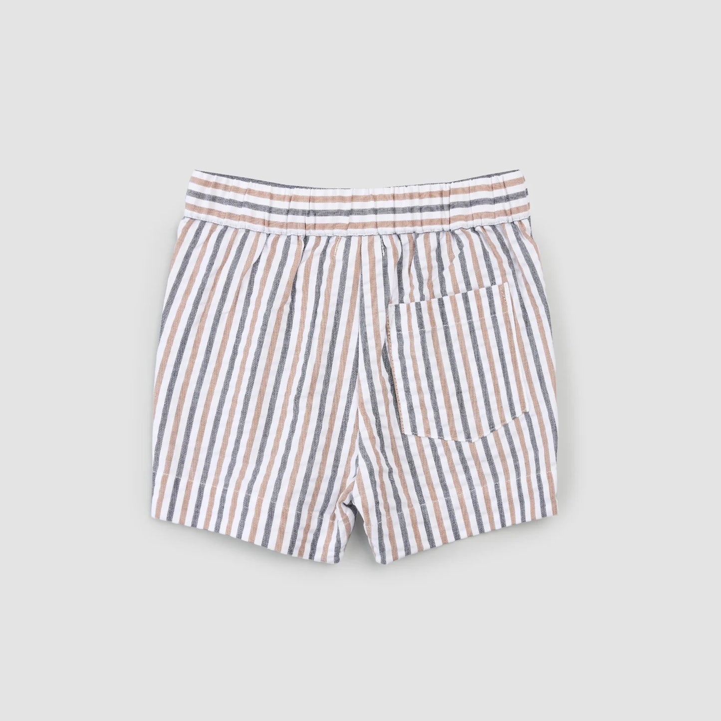Rosewood & Navy Stripe Short-Sleeve Seersucker Set | Miles The Label