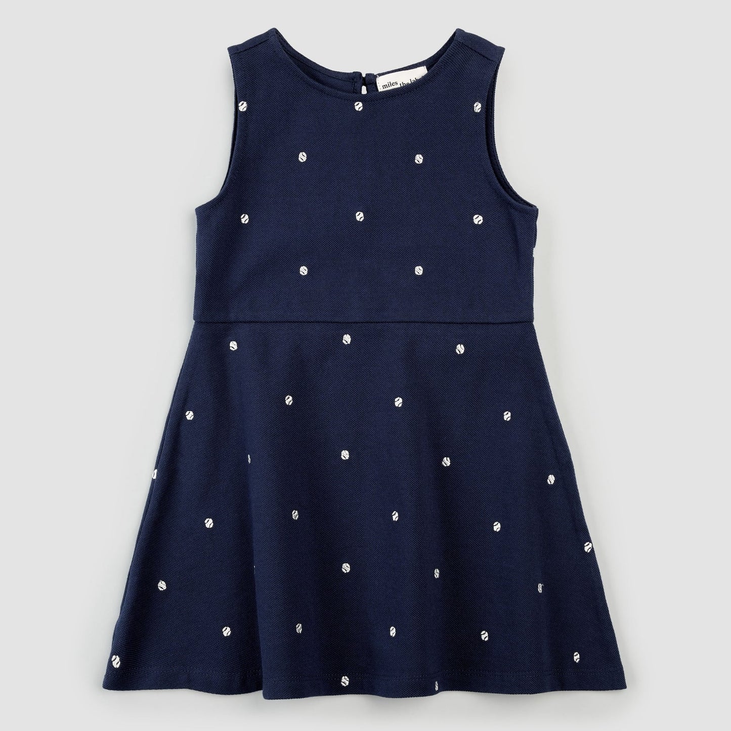 Embroidered Dress Blues Pique Dress | Miles The Label