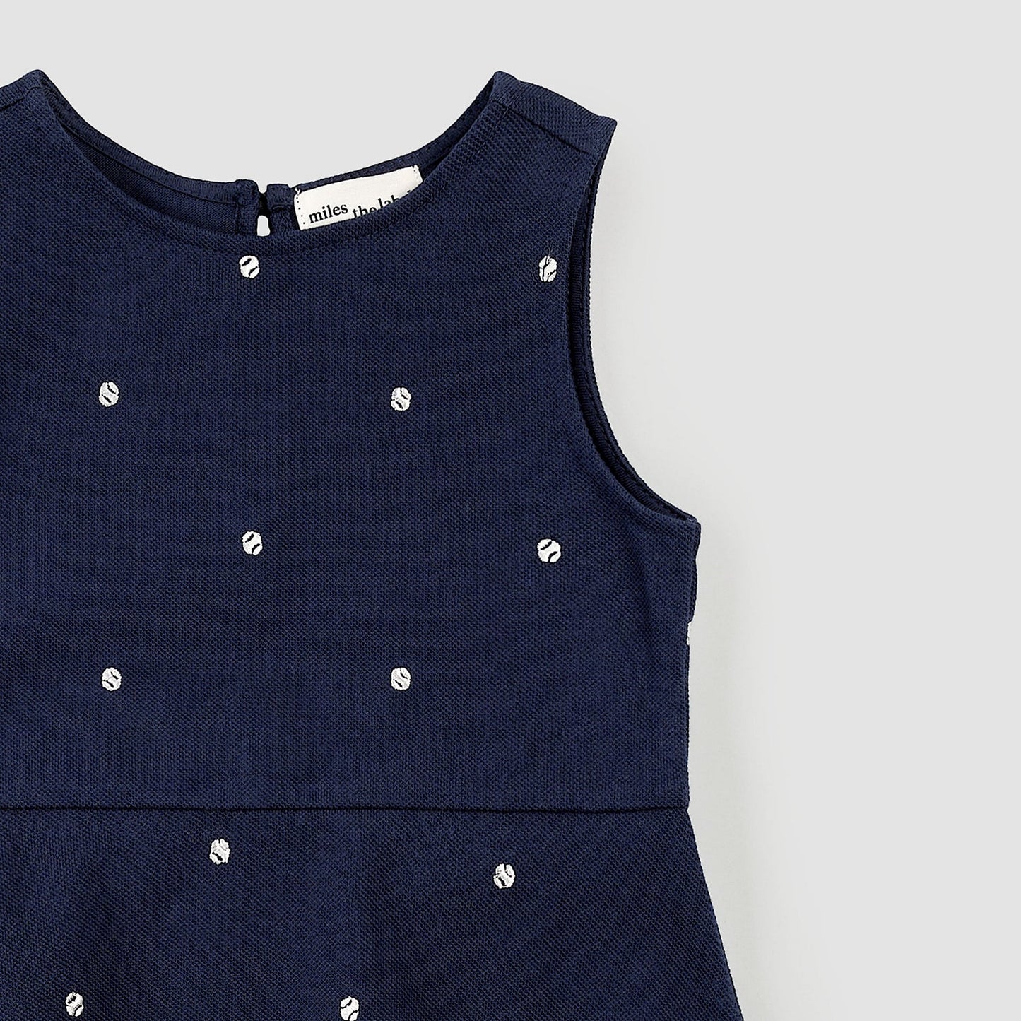 Embroidered Dress Blues Pique Dress | Miles The Label