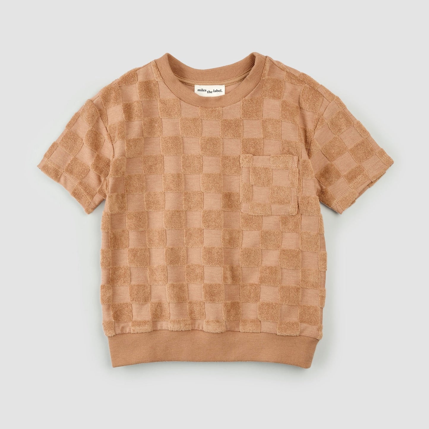 Embossed Checkerboard Rosewood Boy's Terry Cloth Set | Miles The Label