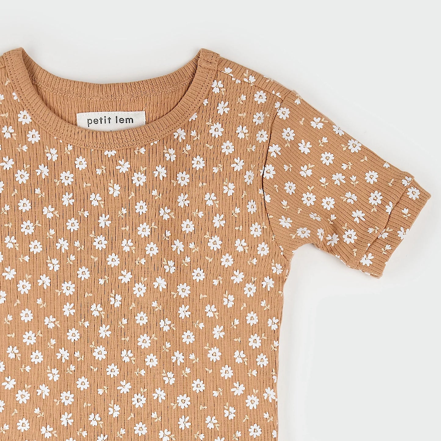 Floral Print on Rosy Mango Summer Sleep Set | Petit Lem