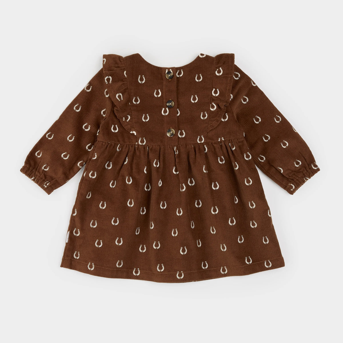 Mini Horseshoe Print on Corduroy Dress Set | Petit Lem