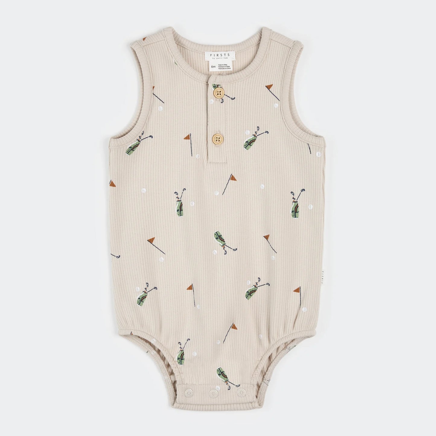 Sleeveless Romper | Golf Club on Sand | Petit Lem