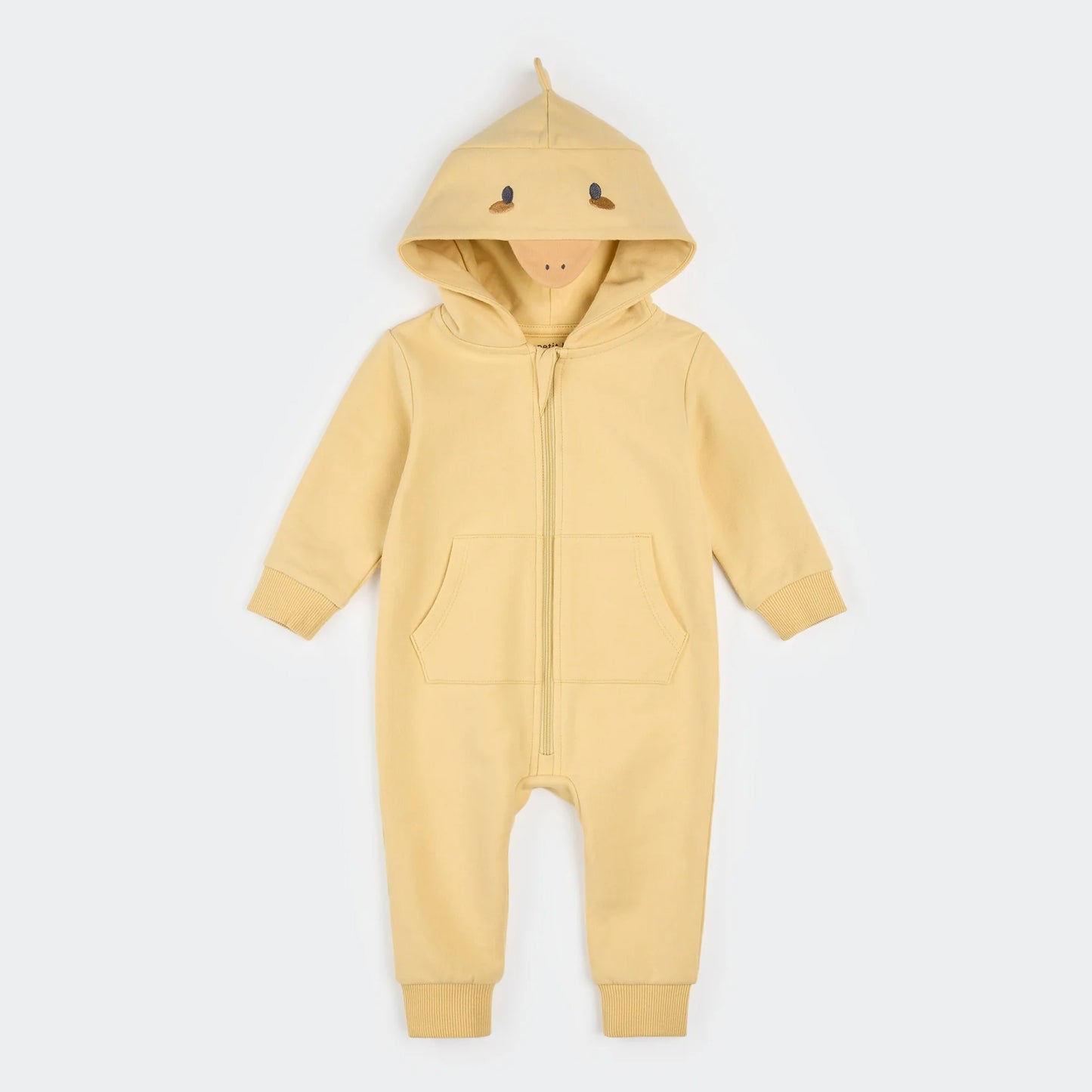 Hooded Baby Chick Yellow Playsuit | Petit Lem