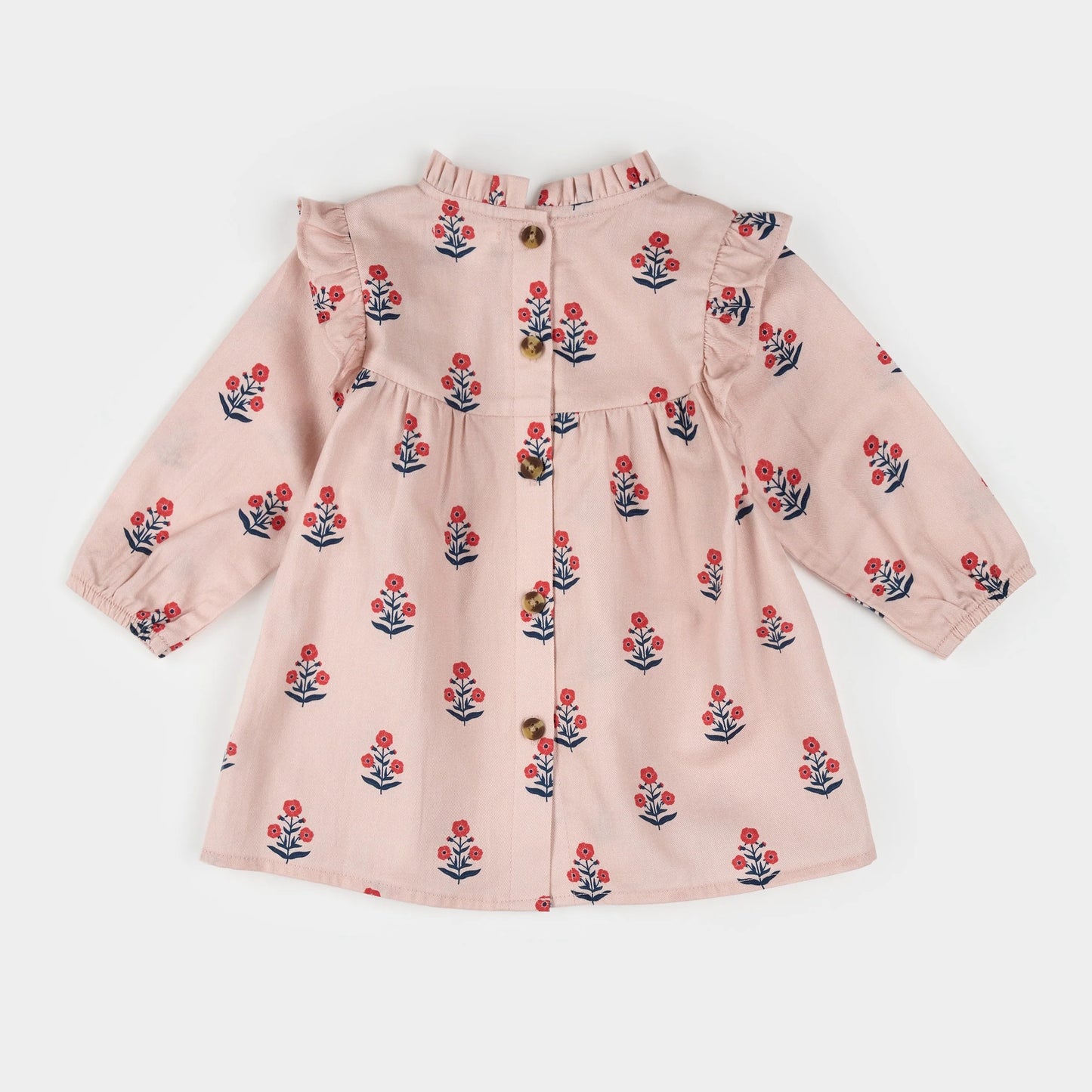 Poppy Print on Rose Brushed Twill 2PC Dress Set | Petit Lem