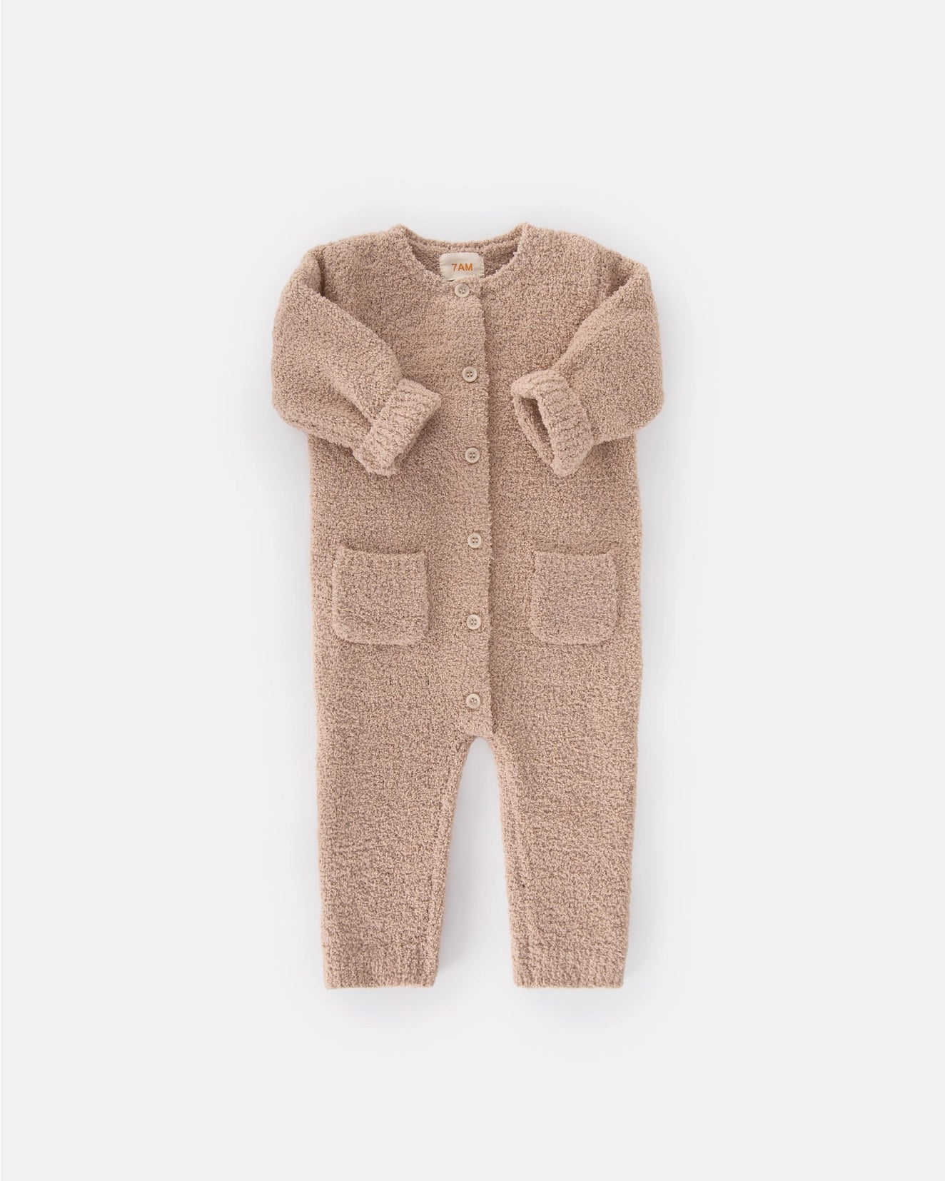 Long Sleeve Romper - Fuzzy | Pecan