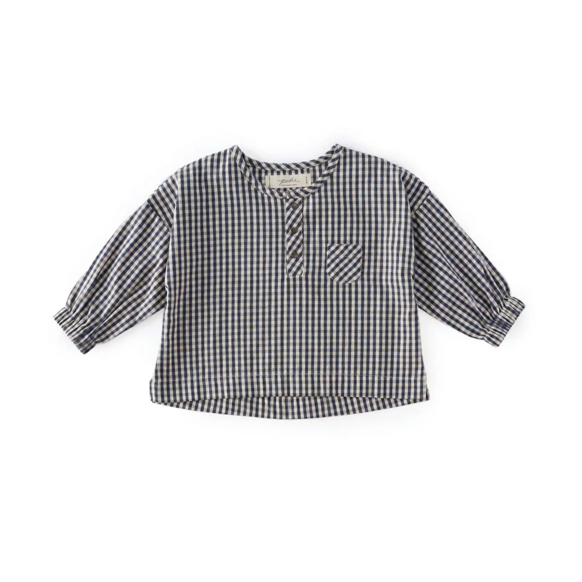 Gingham Long Sleeve Top | Indigo | Pehr