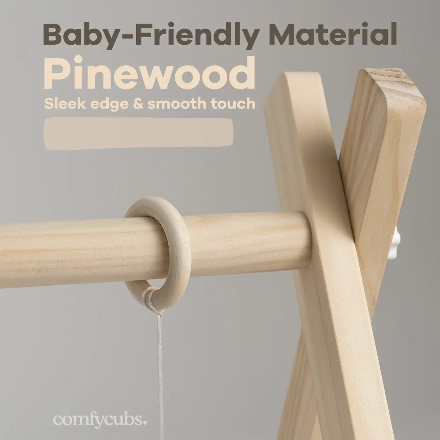 Foldable Baby Play Gym with 5 Hanging Toys | Comfy Cubs