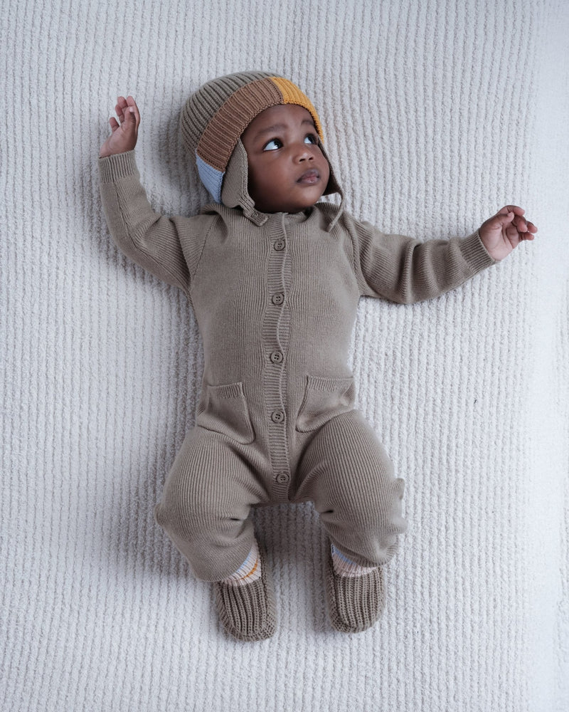Chunky Long Sleeve Ribbed Jumpsuit | Olive | 7AM